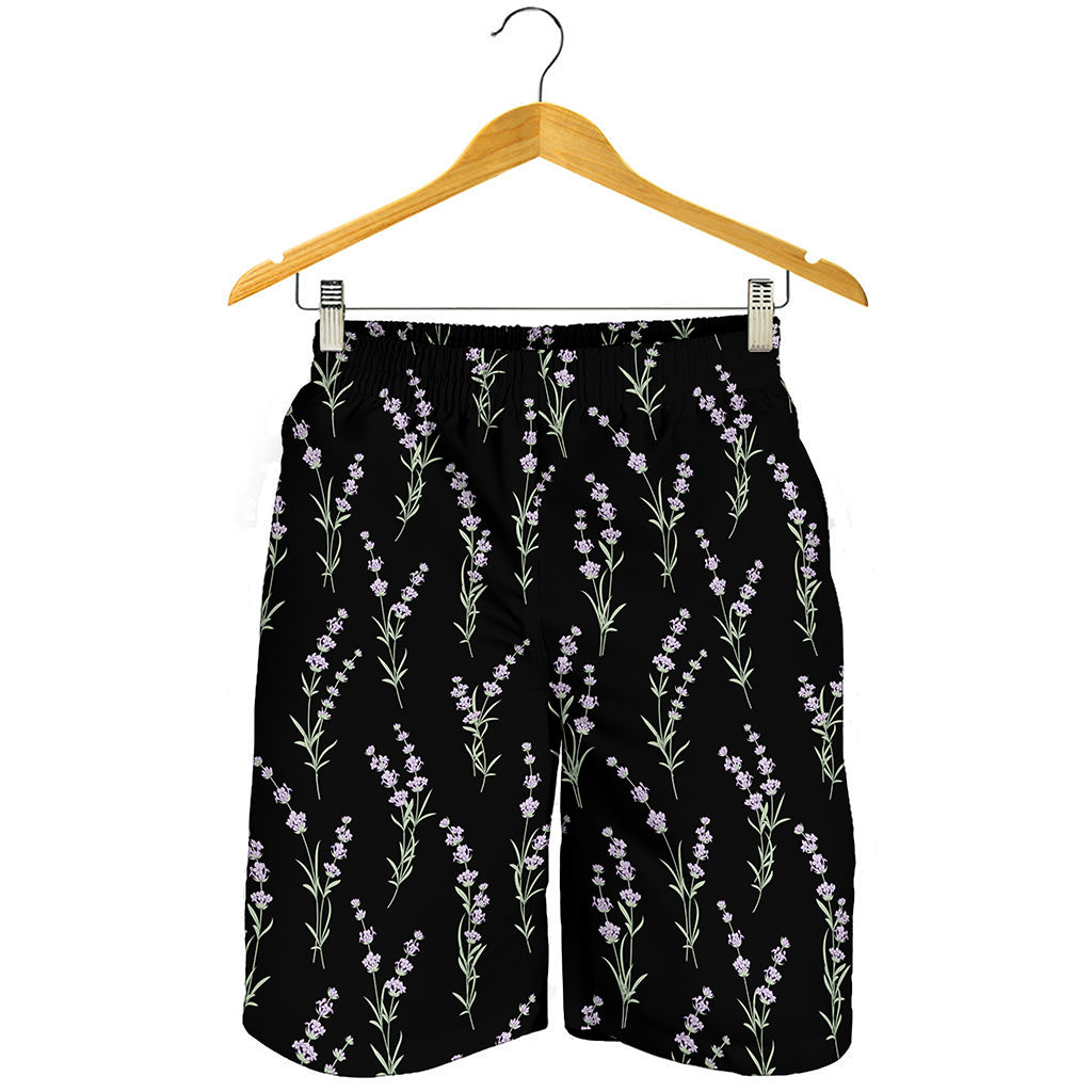 Lavender Flowers Pattern Print Men's Shorts