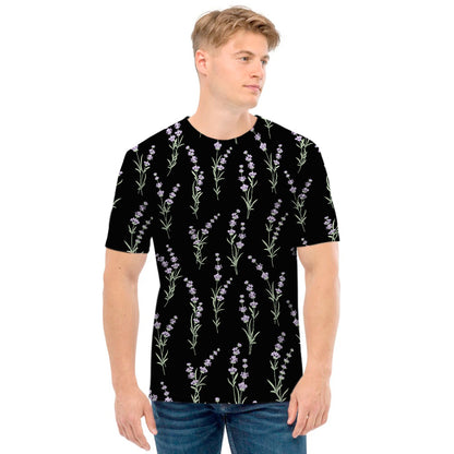 Lavender Flowers Pattern Print Men's T-Shirt