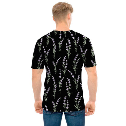 Lavender Flowers Pattern Print Men's T-Shirt