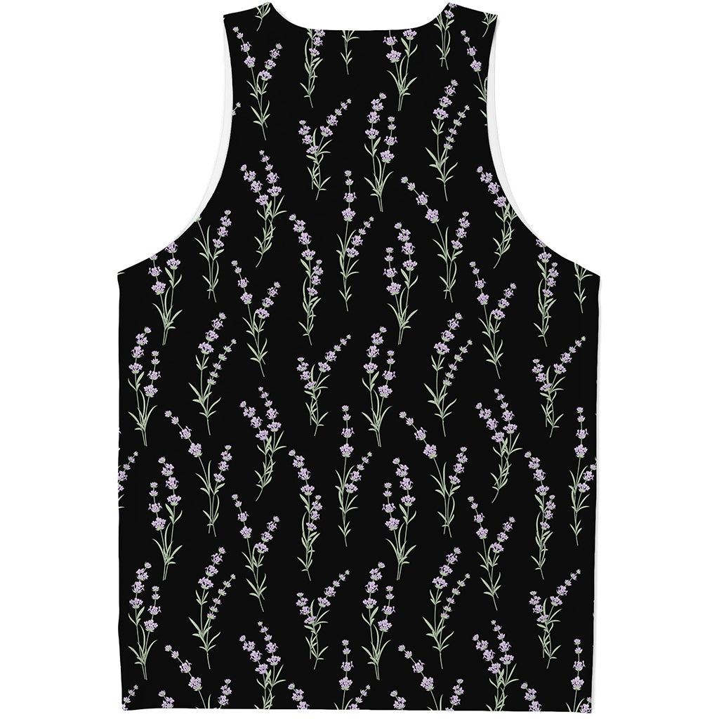 Lavender Flowers Pattern Print Men's Tank Top