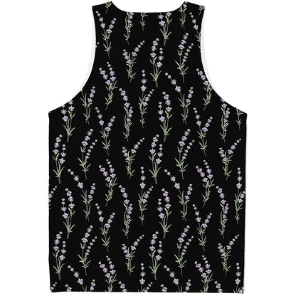 Lavender Flowers Pattern Print Men's Tank Top