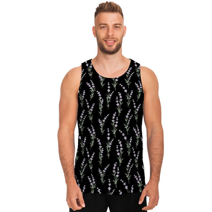 Lavender Flowers Pattern Print Men's Tank Top