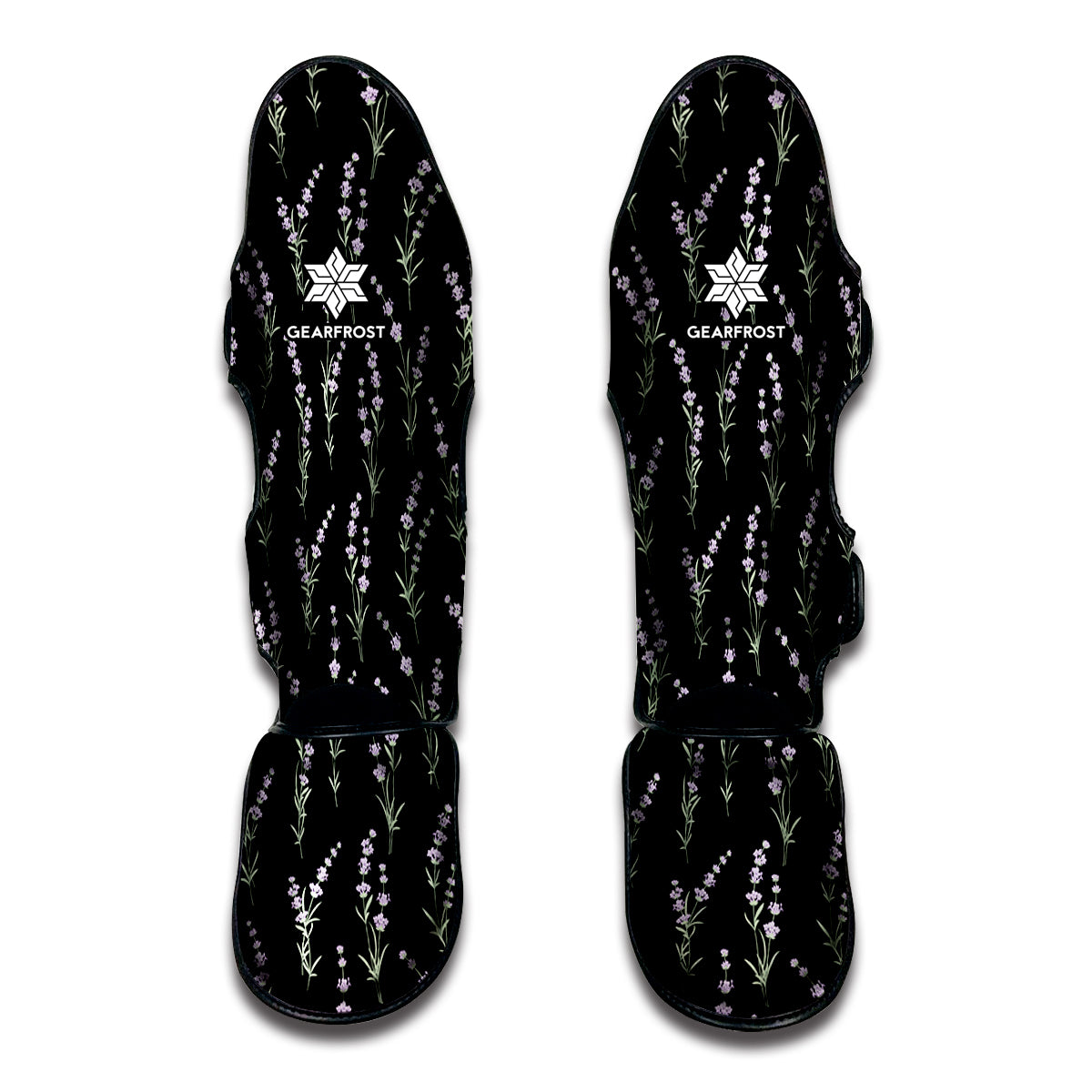Lavender Flowers Pattern Print Muay Thai Shin Guard
