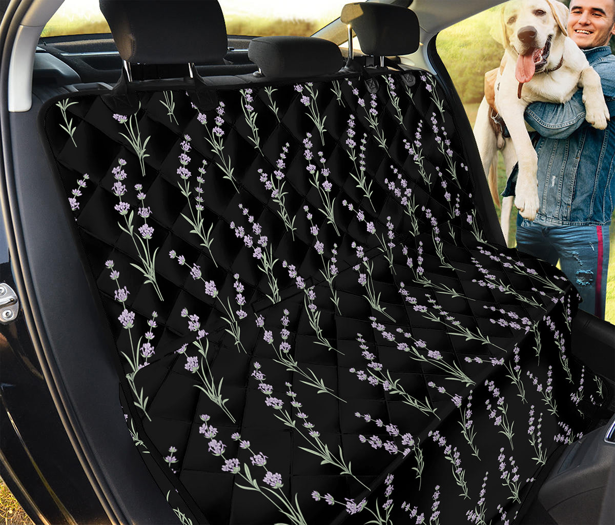 Lavender Flowers Pattern Print Pet Car Back Seat Cover