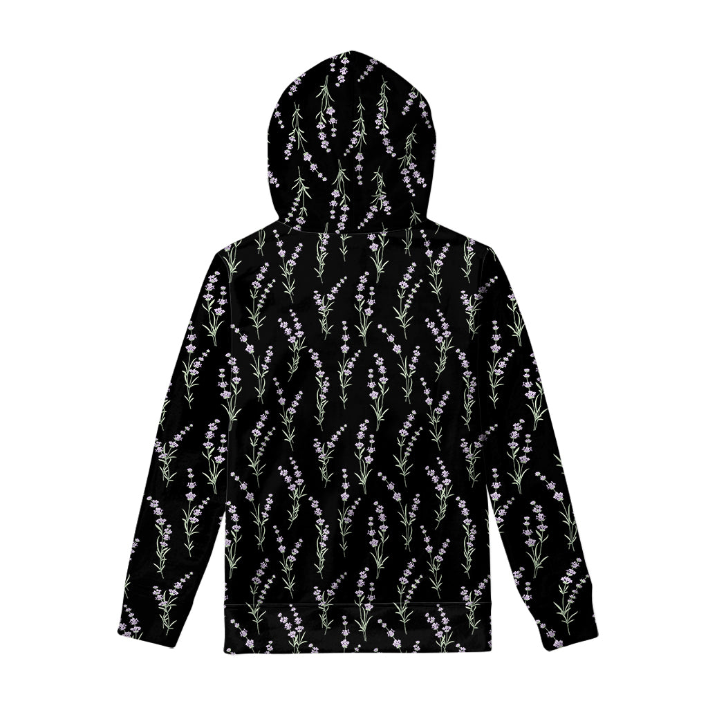 Lavender Flowers Pattern Print Pullover Hoodie