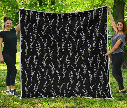 Lavender Flowers Pattern Print Quilt