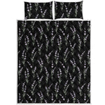 Lavender Flowers Pattern Print Quilt Bed Set