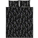 Lavender Flowers Pattern Print Quilt Bed Set