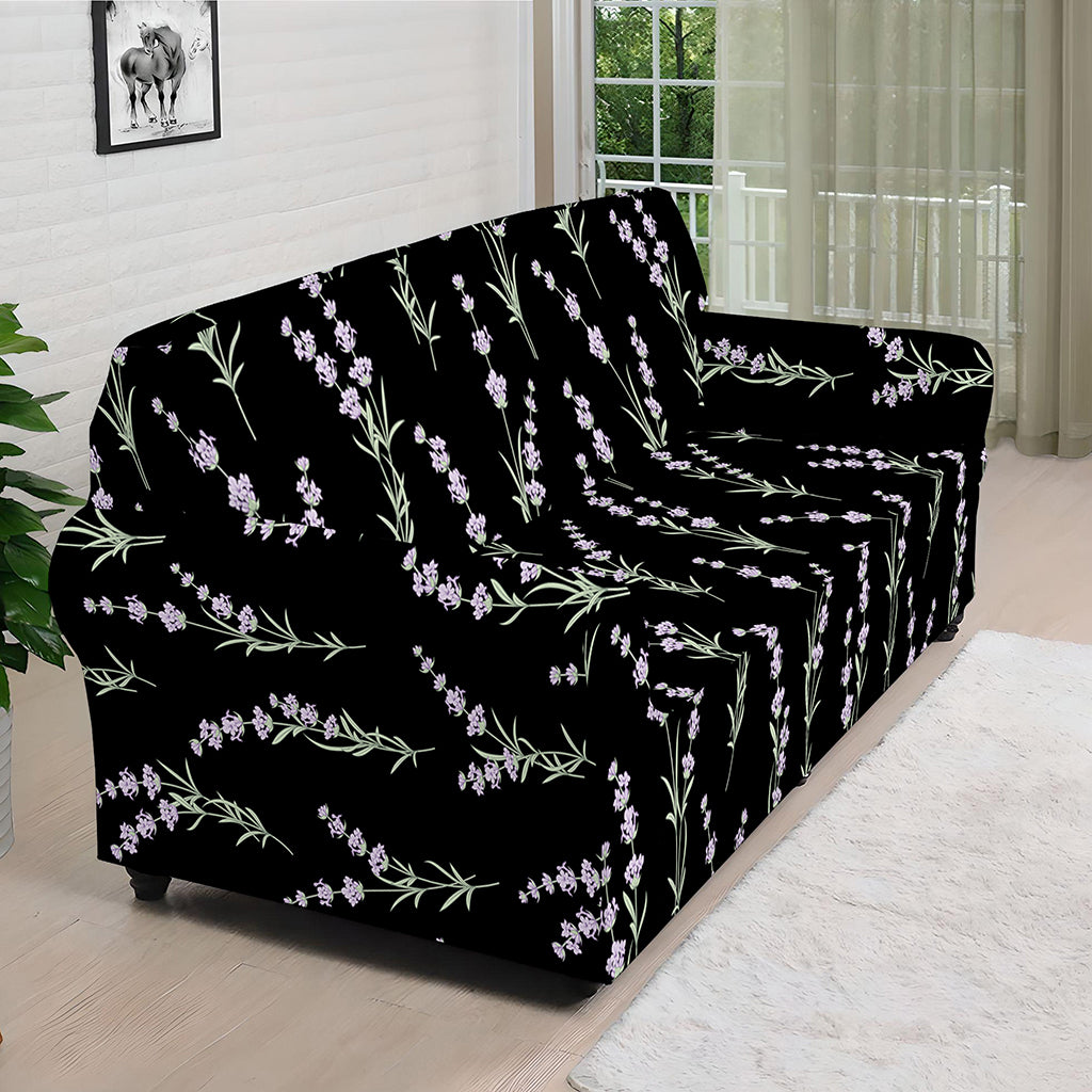 Lavender Flowers Pattern Print Sofa Cover