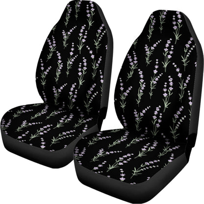 Lavender Flowers Pattern Print Universal Fit Car Seat Covers
