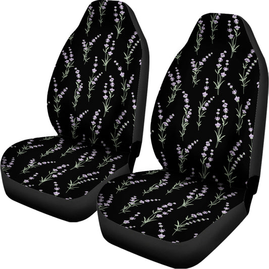 Lavender Flowers Pattern Print Universal Fit Car Seat Covers
