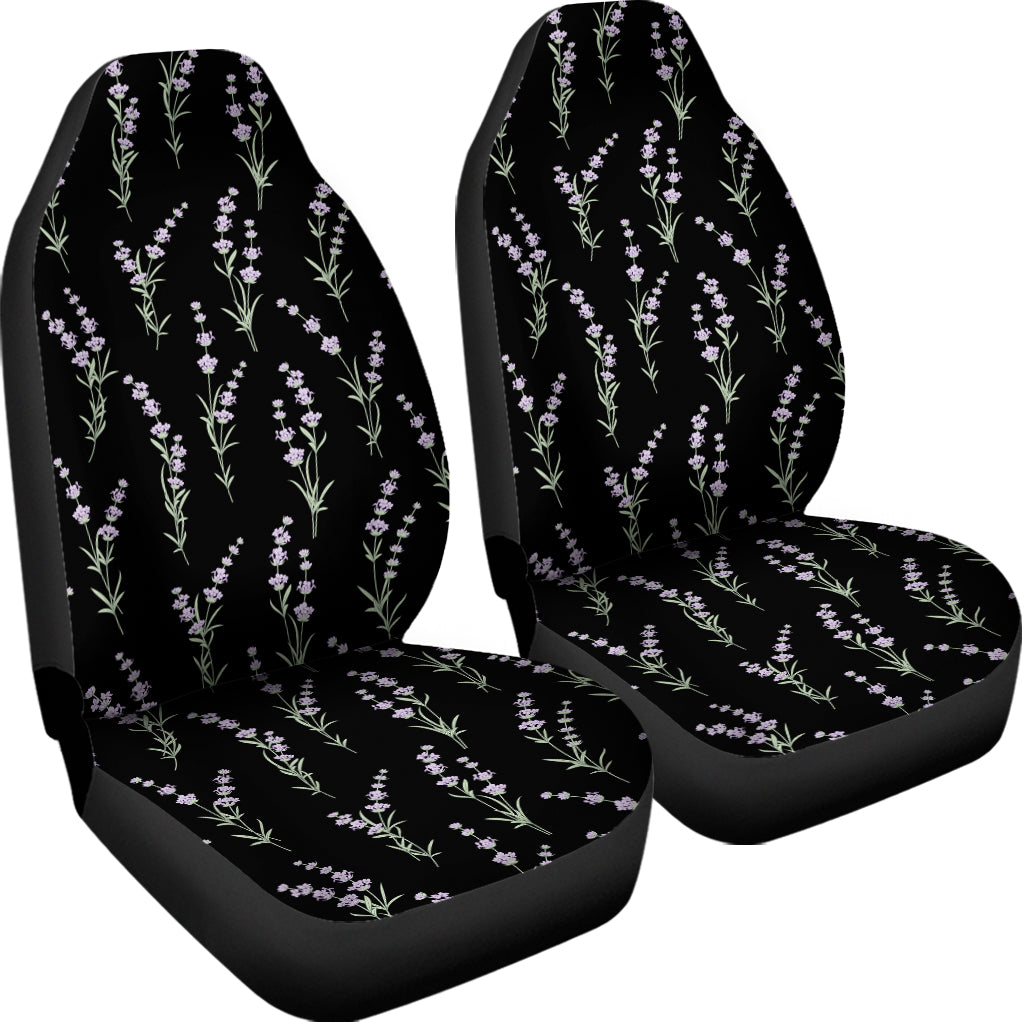Lavender Flowers Pattern Print Universal Fit Car Seat Covers