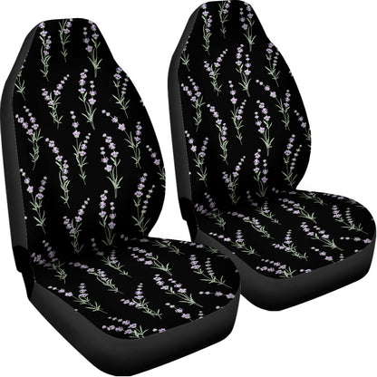 Lavender Flowers Pattern Print Universal Fit Car Seat Covers