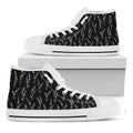 Lavender Flowers Pattern Print White High Top Sneakers