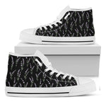Lavender Flowers Pattern Print White High Top Shoes