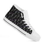 Lavender Flowers Pattern Print White High Top Shoes