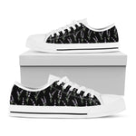 Lavender Flowers Pattern Print White Low Top Shoes