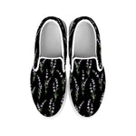 Lavender Flowers Pattern Print White Slip On Shoes