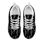 Lavender Flowers Pattern Print White Sneakers