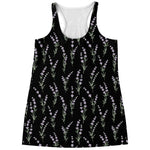 Lavender Flowers Pattern Print Women's Racerback Tank Top