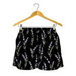 Lavender Flowers Pattern Print Women's Shorts