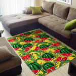 Leaf Watermelon Pieces Pattern Print Area Rug GearFrost