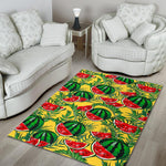 Leaf Watermelon Pieces Pattern Print Area Rug GearFrost