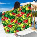 Leaf Watermelon Pieces Pattern Print Beach Sarong Wrap