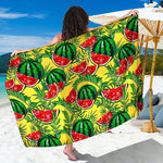 Leaf Watermelon Pieces Pattern Print Beach Sarong Wrap