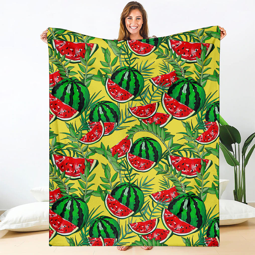 Leaf Watermelon Pieces Pattern Print Blanket