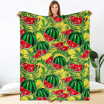 Leaf Watermelon Pieces Pattern Print Blanket