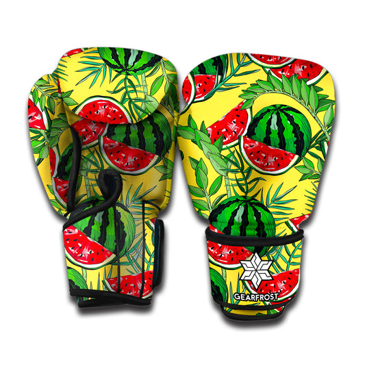 Leaf Watermelon Pieces Pattern Print Boxing Gloves