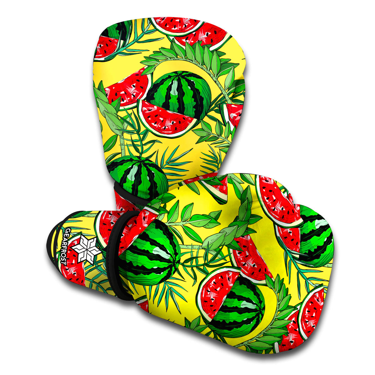Leaf Watermelon Pieces Pattern Print Boxing Gloves