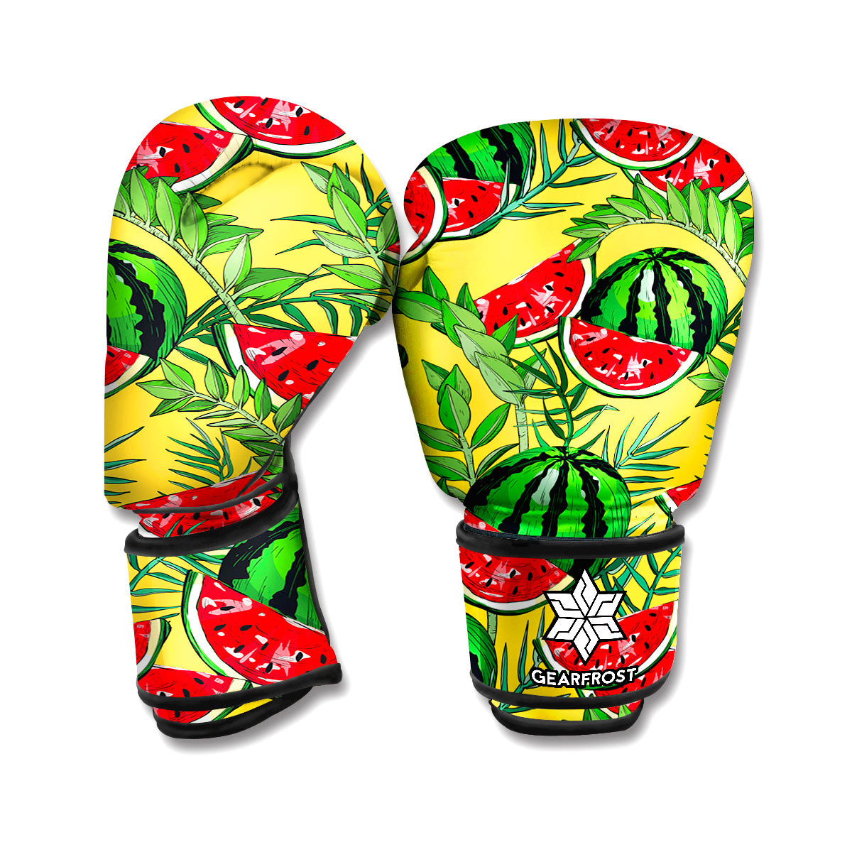 Leaf Watermelon Pieces Pattern Print Boxing Gloves