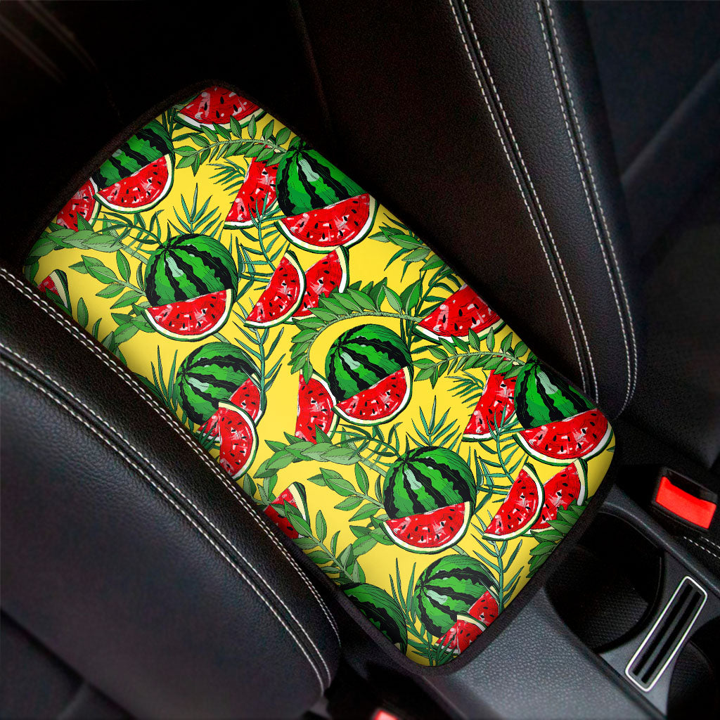 Leaf Watermelon Pieces Pattern Print Car Center Console Cover