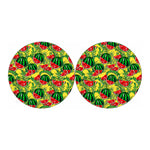 Leaf Watermelon Pieces Pattern Print Car Coasters