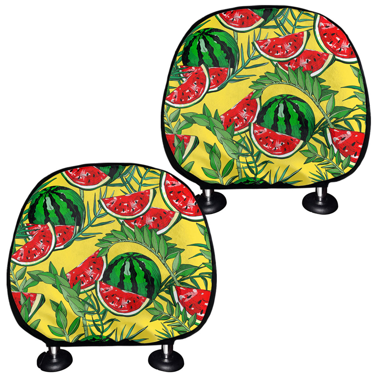 Leaf Watermelon Pieces Pattern Print Car Headrest Covers