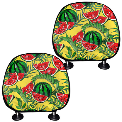 Leaf Watermelon Pieces Pattern Print Car Headrest Covers