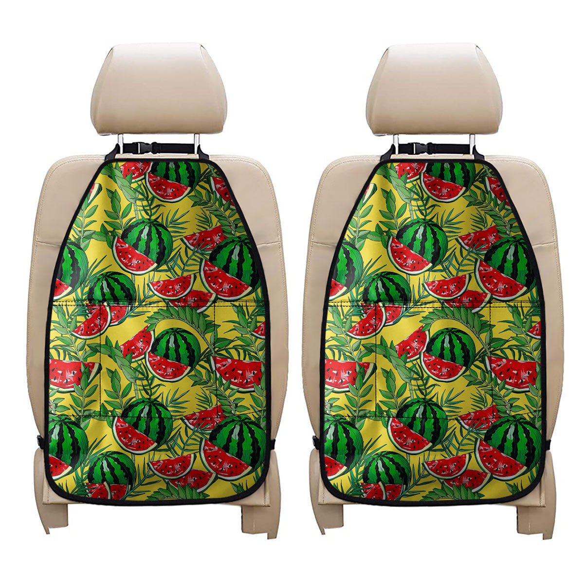 Leaf Watermelon Pieces Pattern Print Car Seat Organizers