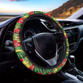 Leaf Watermelon Pieces Pattern Print Car Steering Wheel Cover