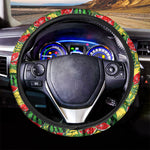 Leaf Watermelon Pieces Pattern Print Car Steering Wheel Cover