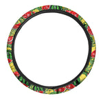 Leaf Watermelon Pieces Pattern Print Car Steering Wheel Cover
