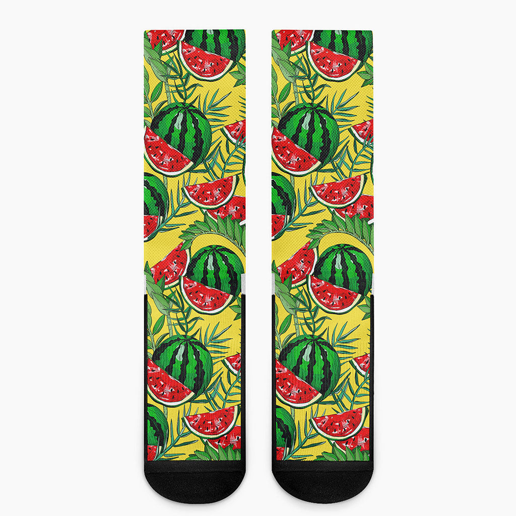 Leaf Watermelon Pieces Pattern Print Crew Socks