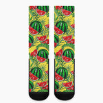 Leaf Watermelon Pieces Pattern Print Crew Socks