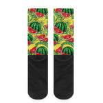 Leaf Watermelon Pieces Pattern Print Crew Socks