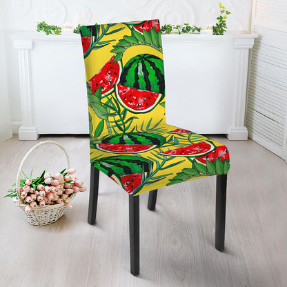 Leaf Watermelon Pieces Pattern Print Dining Chair Slipcover