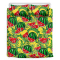 Leaf Watermelon Pieces Pattern Print Duvet Cover Bedding Set