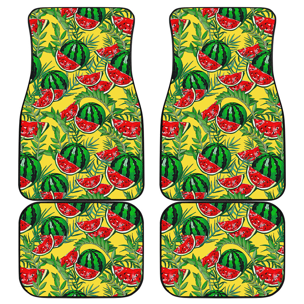 Leaf Watermelon Pieces Pattern Print Front and Back Car Floor Mats