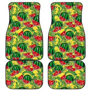 Leaf Watermelon Pieces Pattern Print Front and Back Car Floor Mats