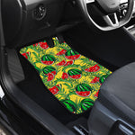 Leaf Watermelon Pieces Pattern Print Front and Back Car Floor Mats